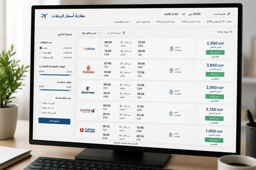 مواقع مقارنة أسعار تذاكر الطيران
